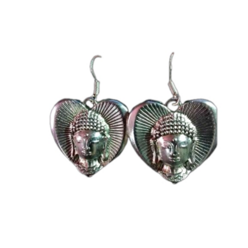 Bali Face Tibetan Silver Earrings
